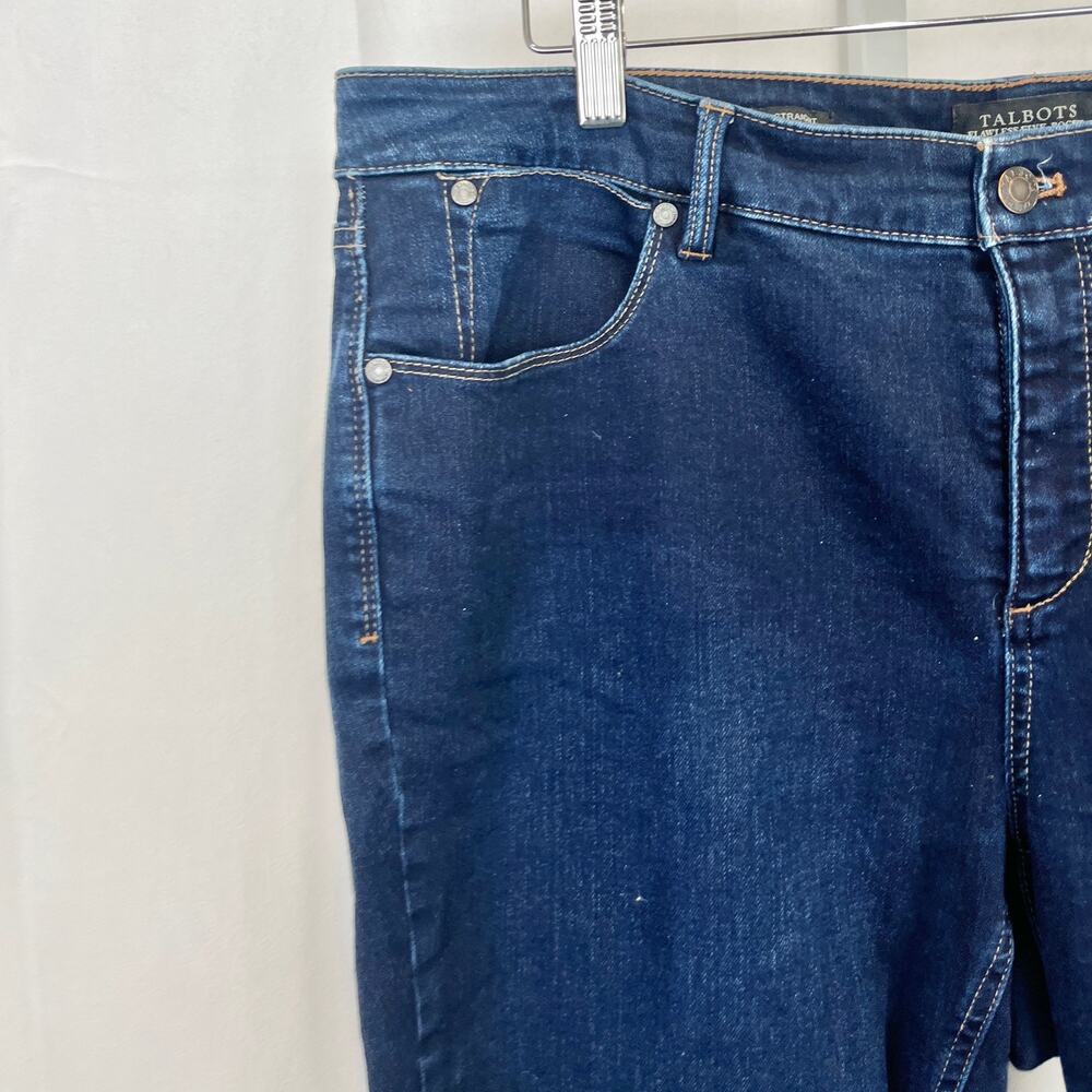 TALBOTS Flawless Five Pocket Straight Leg Jeans Cotton Denim Dark Blue 16W Plus - Picture 5 of 8